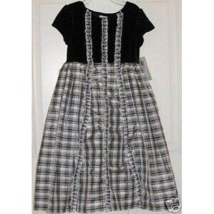 Marmellata Girls Dress Party Holiday Special Christmas Church Black White Size 6